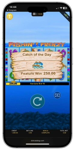 Fishin Frenzy Catch of the Day Feature Gewinn Bonusrunde