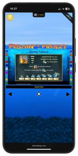 Fishin Frenzy Mobile During Feature Informationsbildschirm Freispiele
