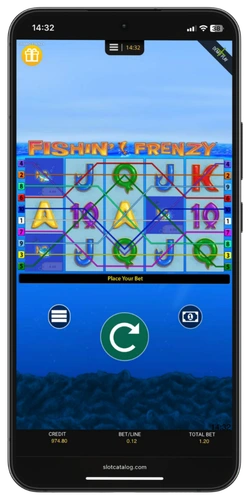 Fishin Frenzy Mobile Ansicht alle Gewinnlinien angezeigt