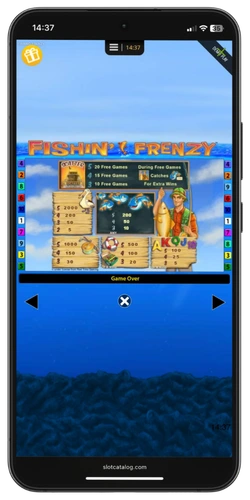Fishin Frenzy Mobile Symbolübersicht Informationsbildschirm