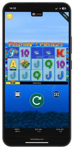 Fishin Frenzy Mobile Gewinn drei J Symbole auf einer Linie