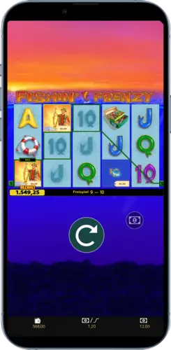 Fishin Frenzy App mit zwei Fischer Symbolen