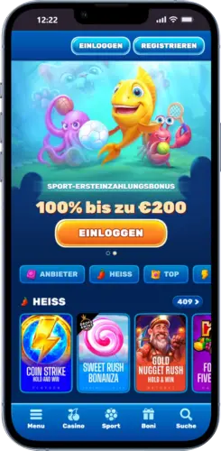 Fishin Frenzy Seite in Safari auf iOS öffnen